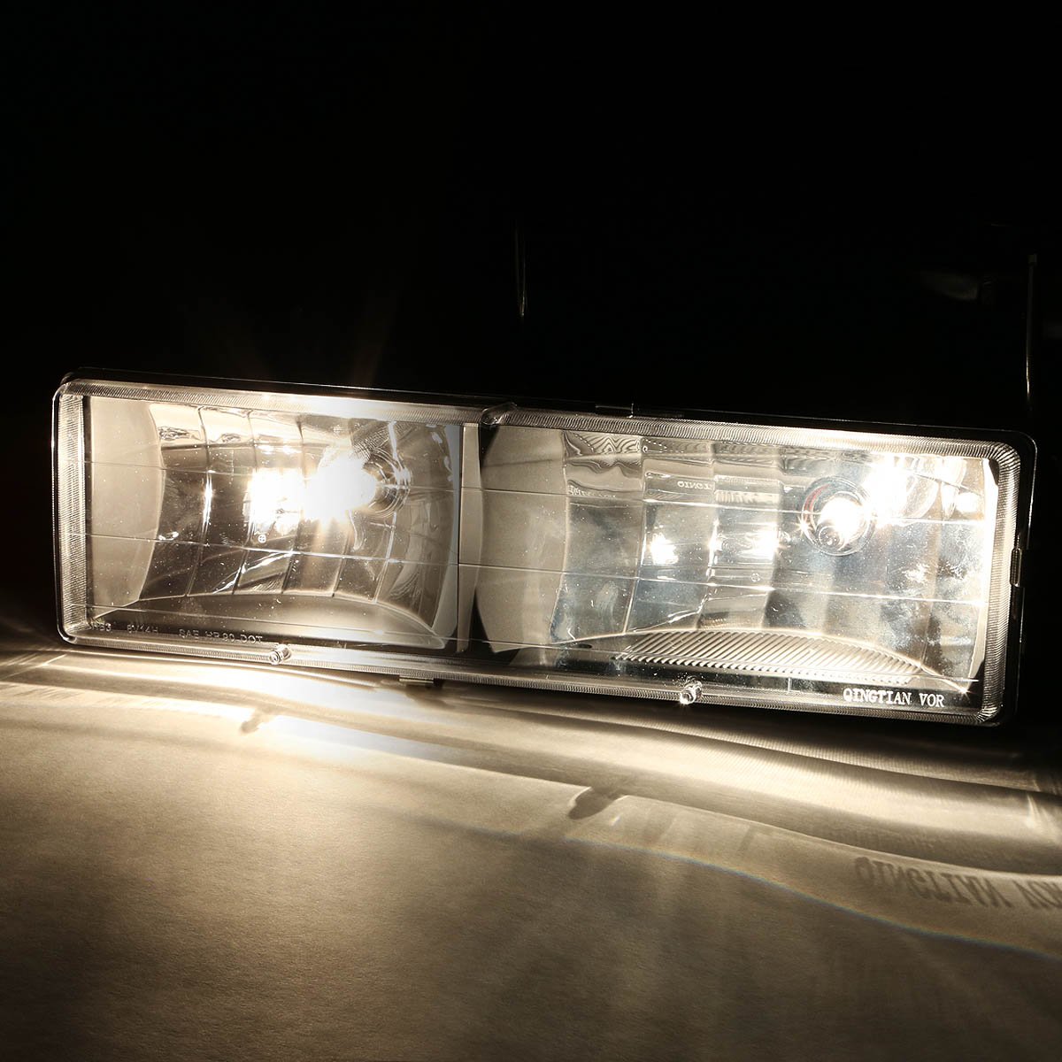 DNA MOTORING Chrome Headlights for 94-99 Chevy Suburban - Off-Road & Night Driving
