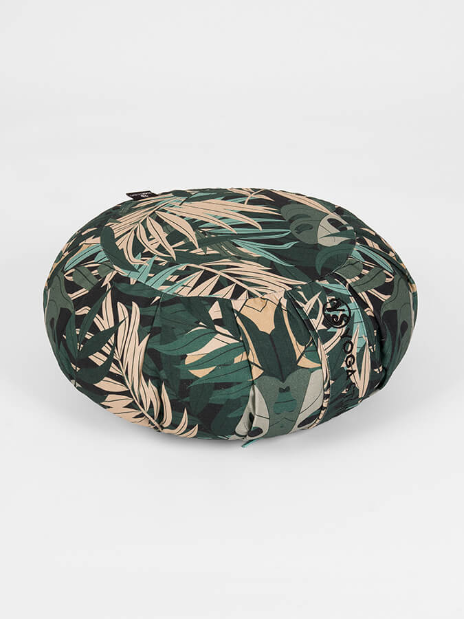 Organic Cotton Buckwheat Meditation Cushion - Round Floral Zafu Pillow for Yoga, Meditation & Home Decor | Eco-Friendly Yoga Studio Accessory