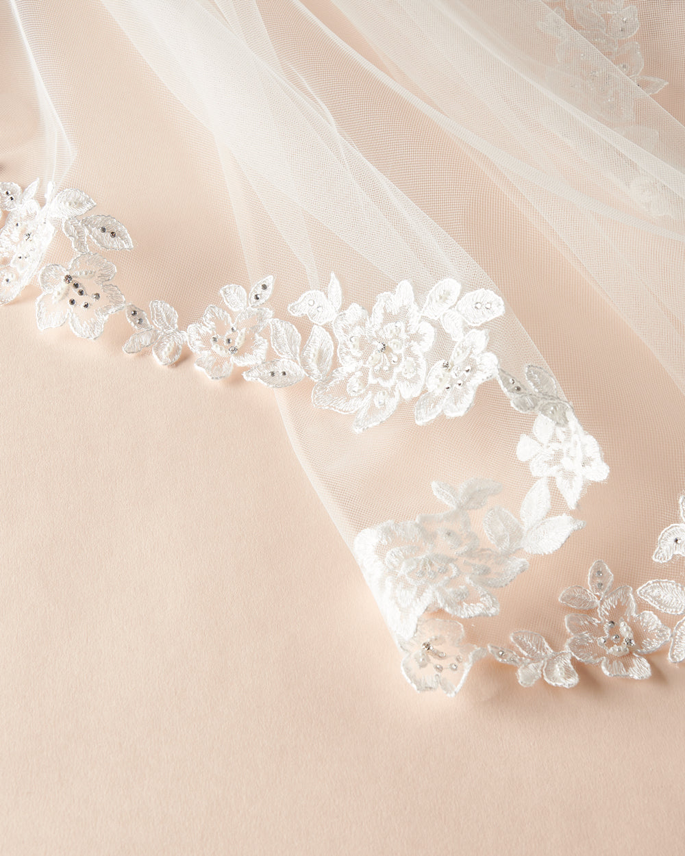 Althea Lace Cathedral Veil - Elegant Wedding Veil with Delicate Lace Trim for Brides | Perfect for Church Weddings, Formal Ceremonies & Bridal Portraits