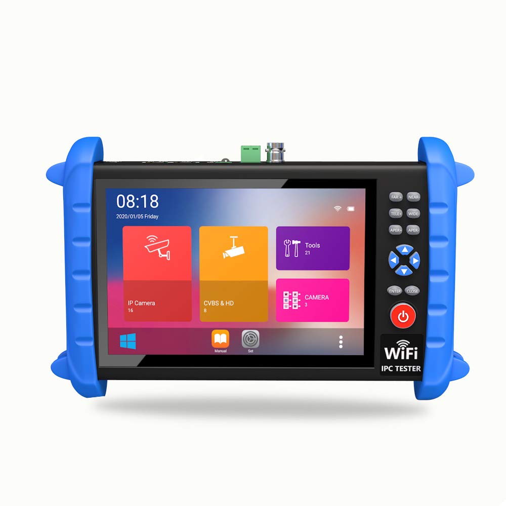 7 Inch IP Camera Tester - 6K HD CCTV Security Monitor with HDMI Input/Output, Power Supply, PTZ Control & Network Search Tool - Perfect for CCTV Installation & Maintenance Professionals