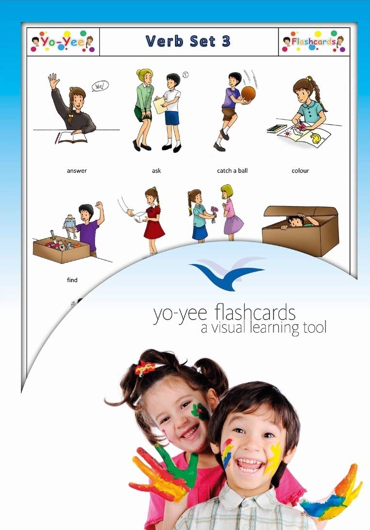 English Verbs Flashcards with Bingo Game Set - Vocabulary Learning Cards for Toddlers, Kids & Adults (5.83×8.27in/DIN A5) - Perfect for ESL Classrooms, Homeschooling & Family Game Nights