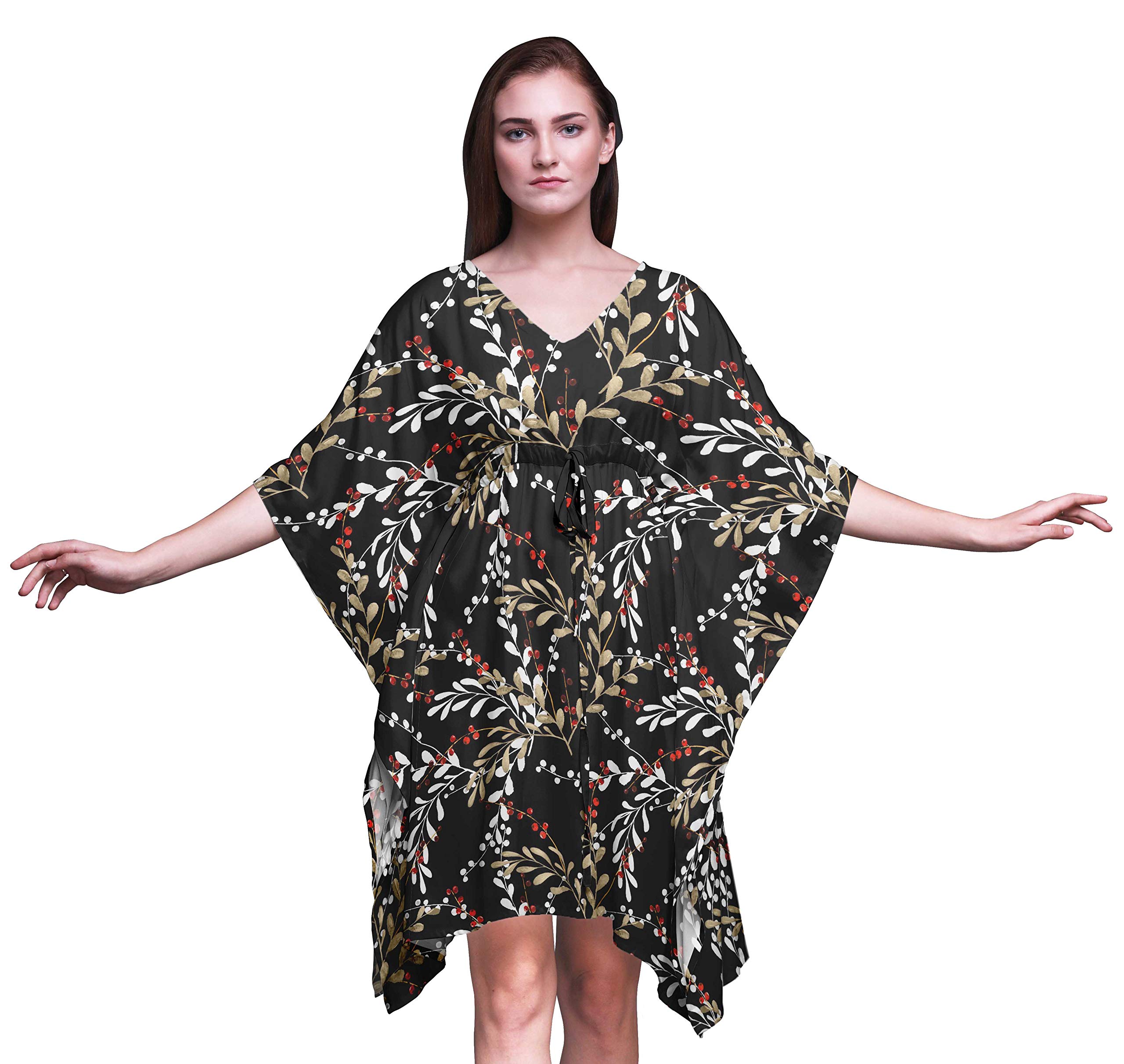 Bimba Women's Short Caftan Midi Dress - Beach Cover Up Swimwear | Lightweight Summer Kaftan for Pool, Vacation & Boho Outfits