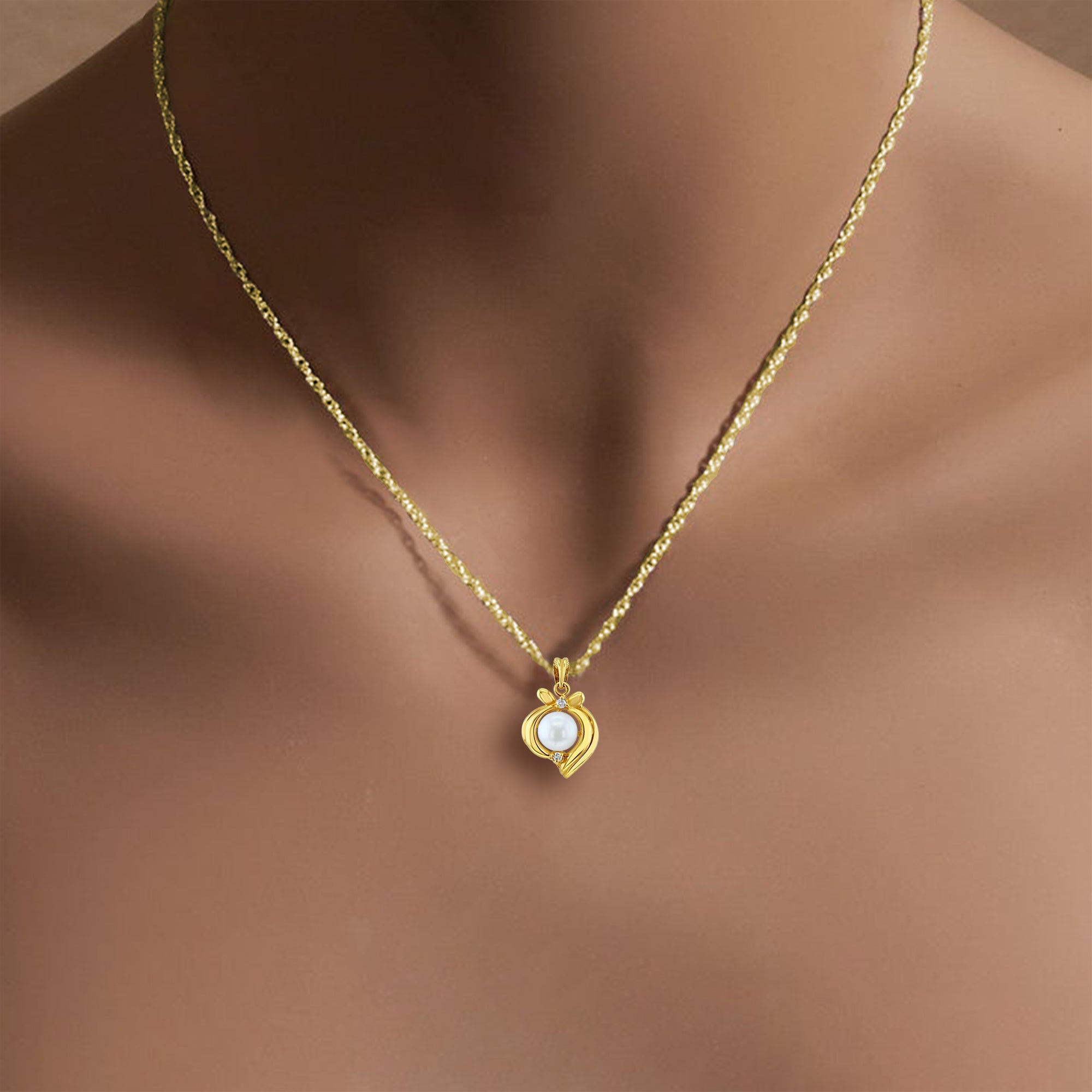 Elegant Small Pearl Necklace with Diamond Accents - Perfect for Weddings, Parties & Special Occasions | Dainty Jewelry Gift for Women