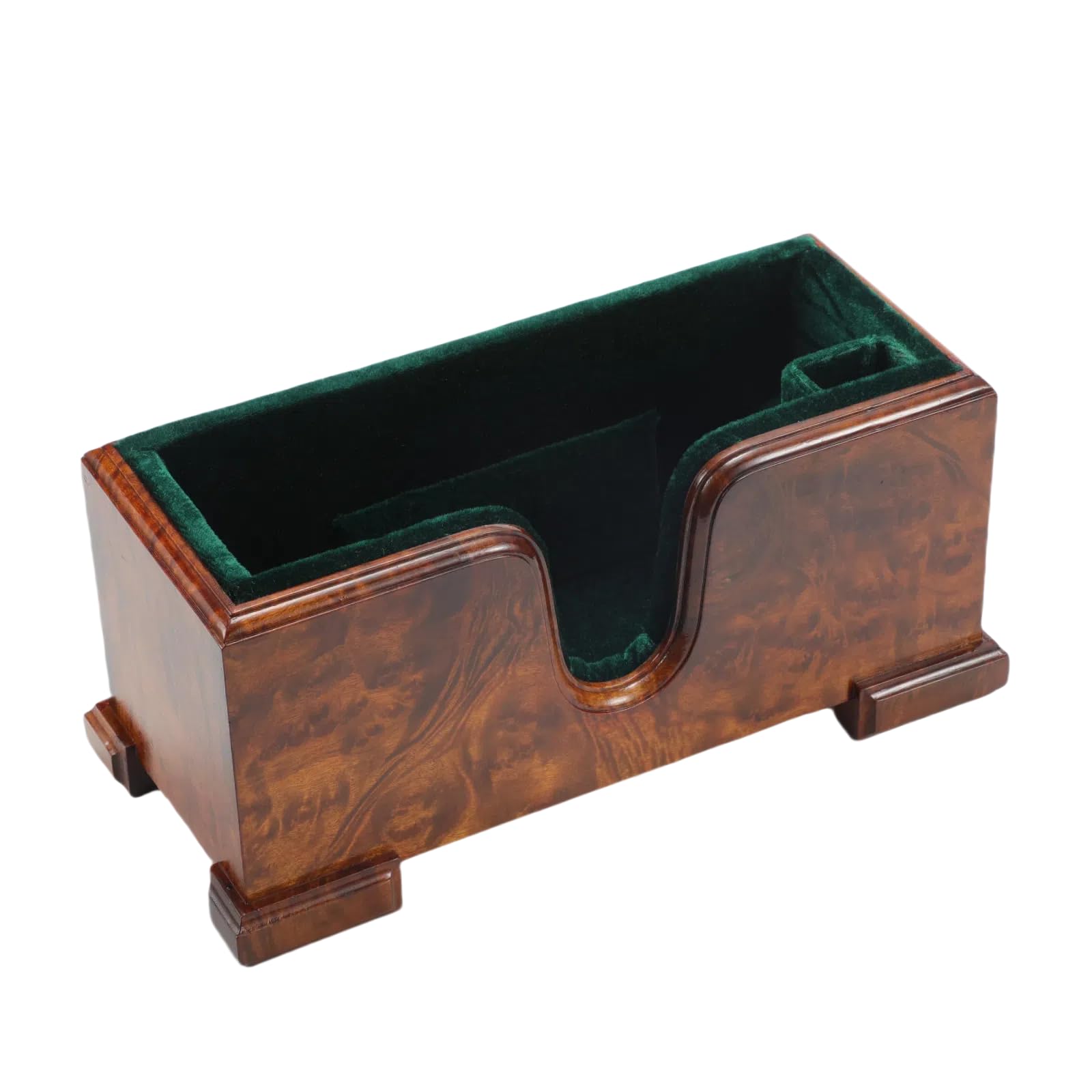 Premium Wooden Violin Stand with Bow Holder - Elegant Burl Wood & Green Velvet Floor Display for Violin Protection | Perfect for Home, Studio & Stage Performances
