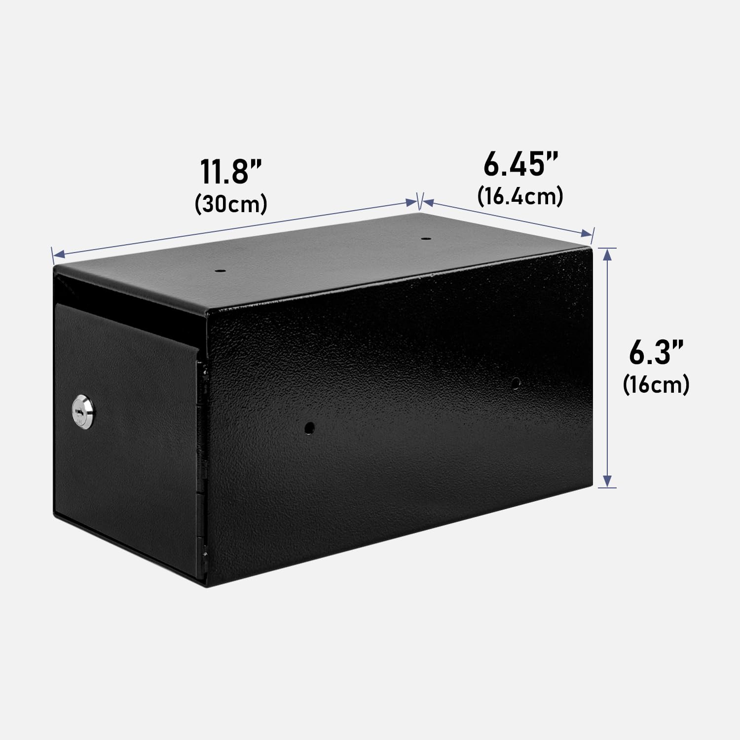 Steel Cash Drop Box with Lock - Secure Money Safe Box with Tamper-Proof Slot for Hotels, Apartments & Businesses - Ideal for Front Desk, Rental Offices & Cash Handling