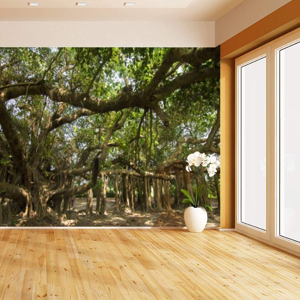 Banyan Tree Peel and Stick Wallpaper - Self Adhesive Removable Vinyl Wall Mural for Home Decor | Large Wall Sticker, Shelf Paper | Perfect for Living Room, Bedroom & Nursery