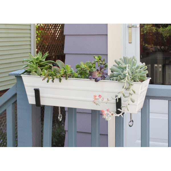 Galvanized Steel Flower Box Planter - Rustproof Outdoor Garden Container for Plants, Flowers & Herbs - Perfect for Patio, Balcony & Window Sill Decor