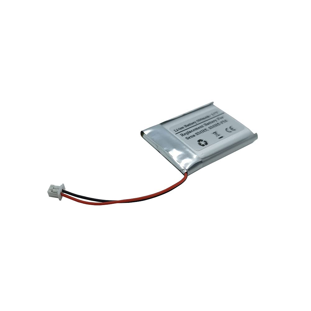 500mAh 3.7V Replacement Battery for Sena SMH5 & SMH5-FM Motorcycle Bluetooth Headsets - Compatible with Helmet Intercom Systems (Model: Sena ICP402540P/SNO-602535PC) - Perfect for Long Rides & Group Communication