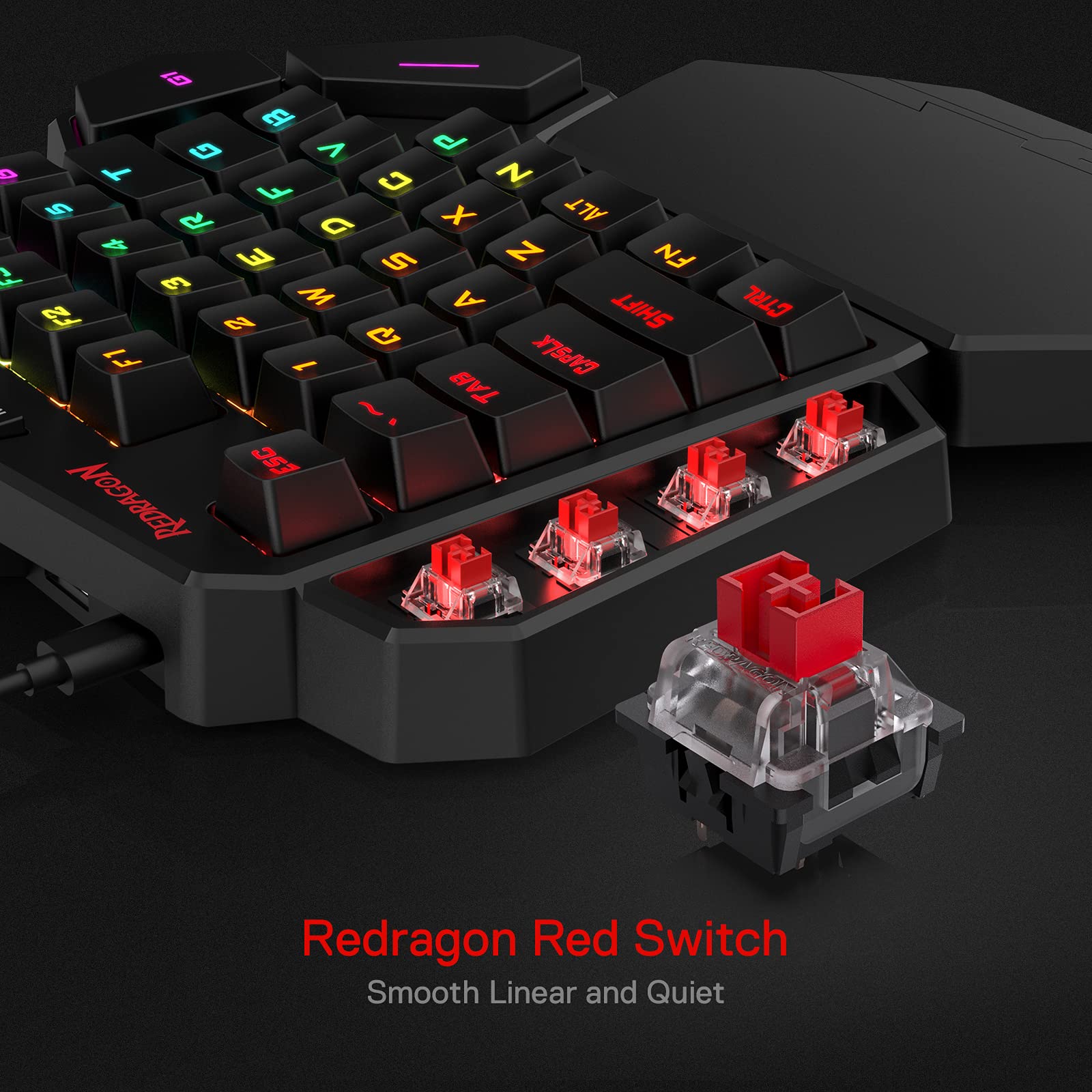 Redragon K585 RGB Mechanical Gaming Keypad - 42 Keys, Red Switch for Fast Typing & Gaming