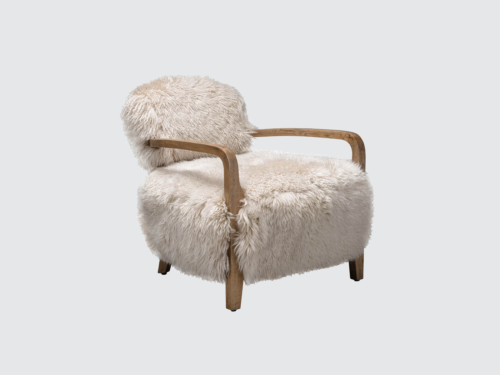 Luxury Cabana Sheepskin Chair - Soft & Cozy Sheepskin Upholstered Lounge Chair for Indoor & Outdoor Use - Perfect for Patio, Living Room, or Poolside Relaxation