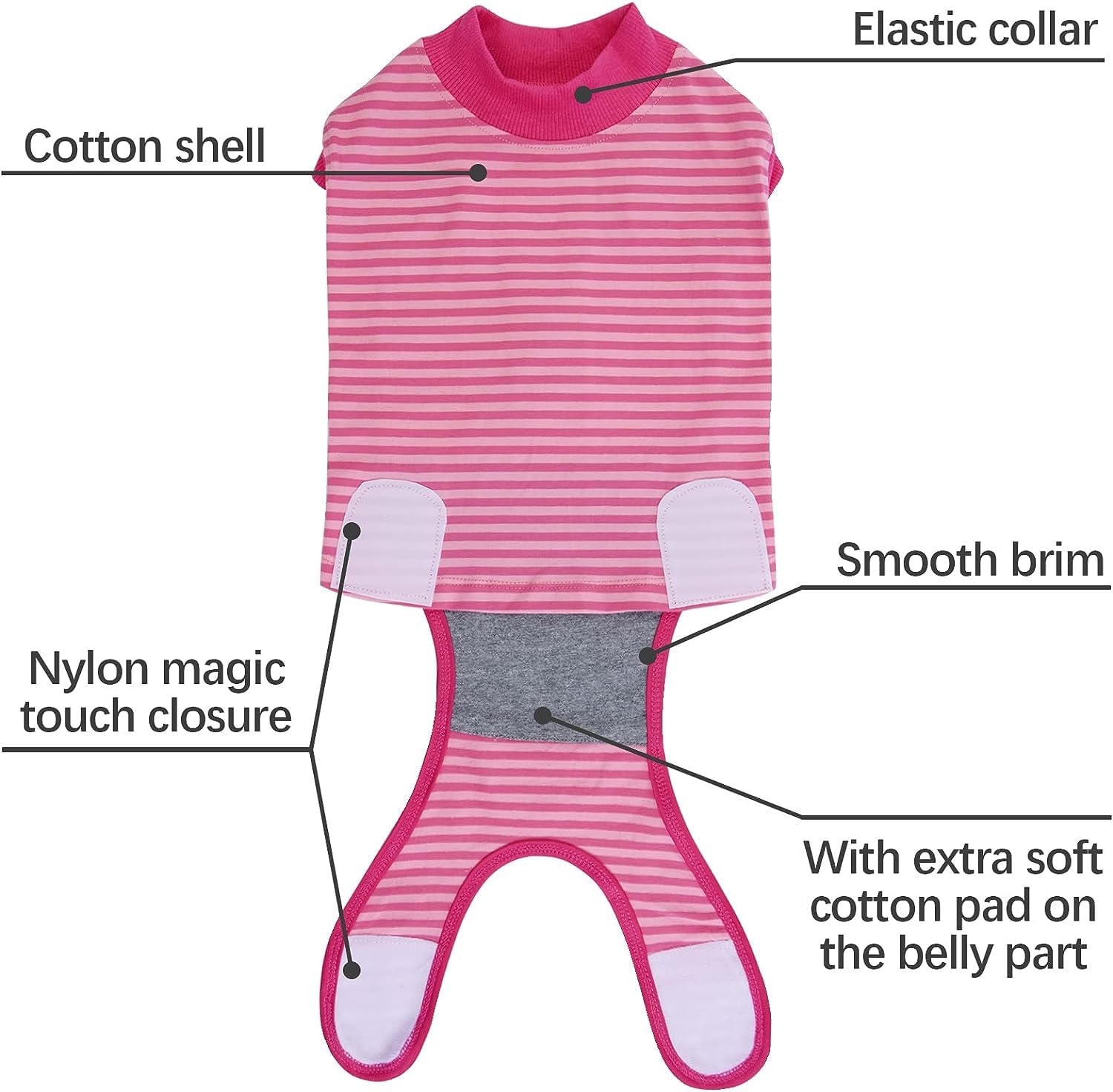 IDOMIK Dog Recovery Suit After Surgery - Breathable Pet Surgical Onesie for Dogs & Cats, Spay Neuter Wound Protection, E-Collar Alternative | Post-Op Care for Abdominal Wounds, Anti-Licking Solution for Male & Female Pets