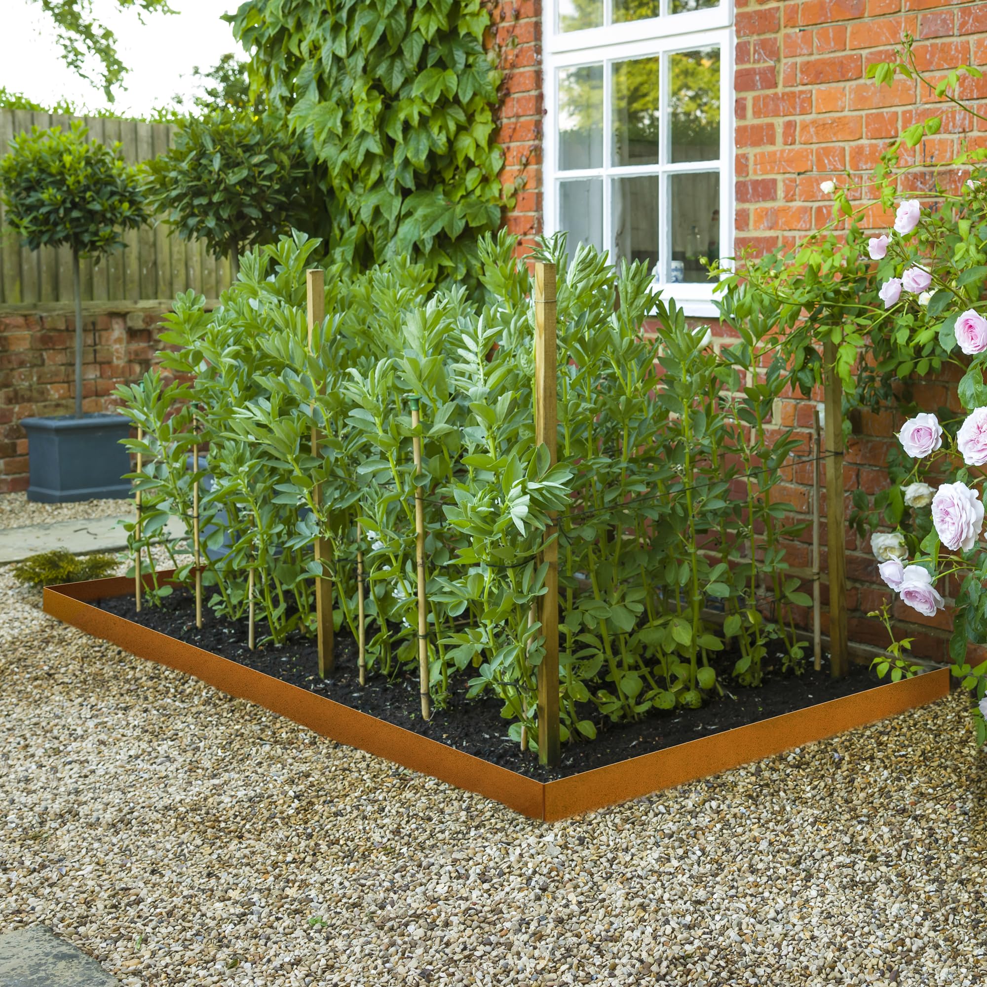 Premium Corten Steel Garden Edging - 6-Pack Rust-Resistant Landscape Borders (40
