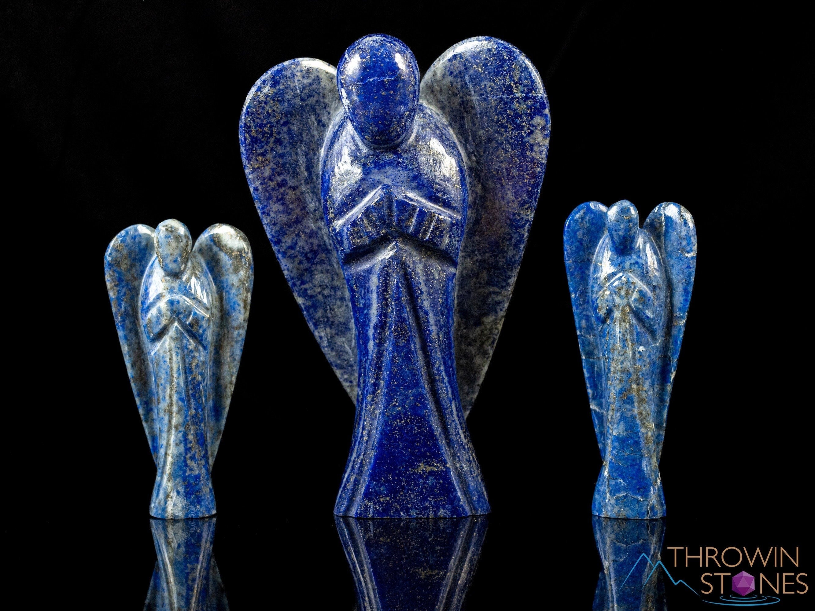 Lapis Lazuli Crystal Angel Figurine - Healing Guardian Angel Statue for Home Decor, Spiritual Healing Crystals & Stones Gift (E2190) | Meditation, Feng Shui, Reiki Energy Healing, Protection Charm