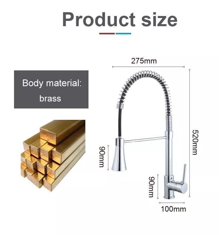 InArt Single Handle Pull Down Kitchen Faucet with 360° Swivel Sprayer - Chrome Finish for Modern Sinks | Multi-Function Spray Head for Washing Dishes & Filling Pots | Ideal for Home Kitchen & Restaurant Use