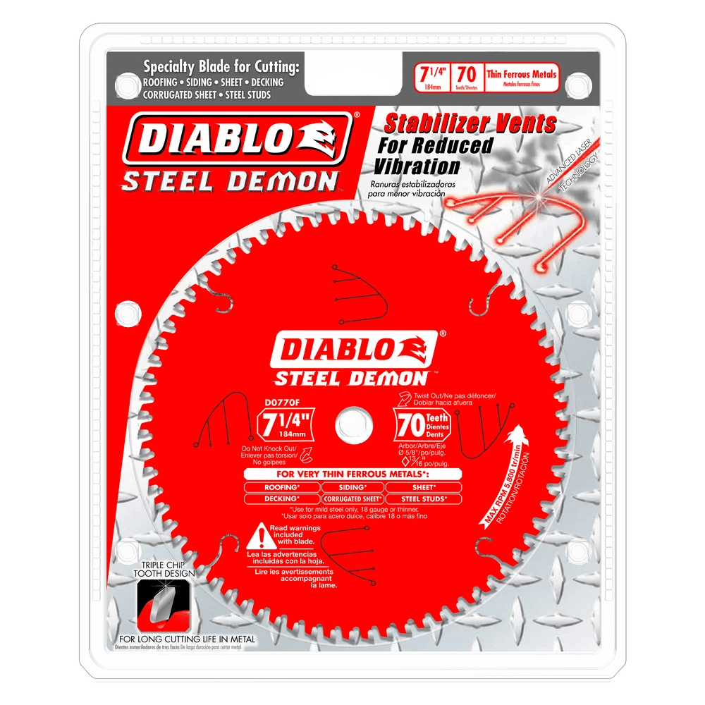 7 1/4 Inch 70-Tooth Carbide Tipped Metal Cutting Saw Blade - 8 Pack for Fast, Smooth Cuts on Steel, Aluminum & More - Perfect for Construction, Metal Fabrication & DIY Projects