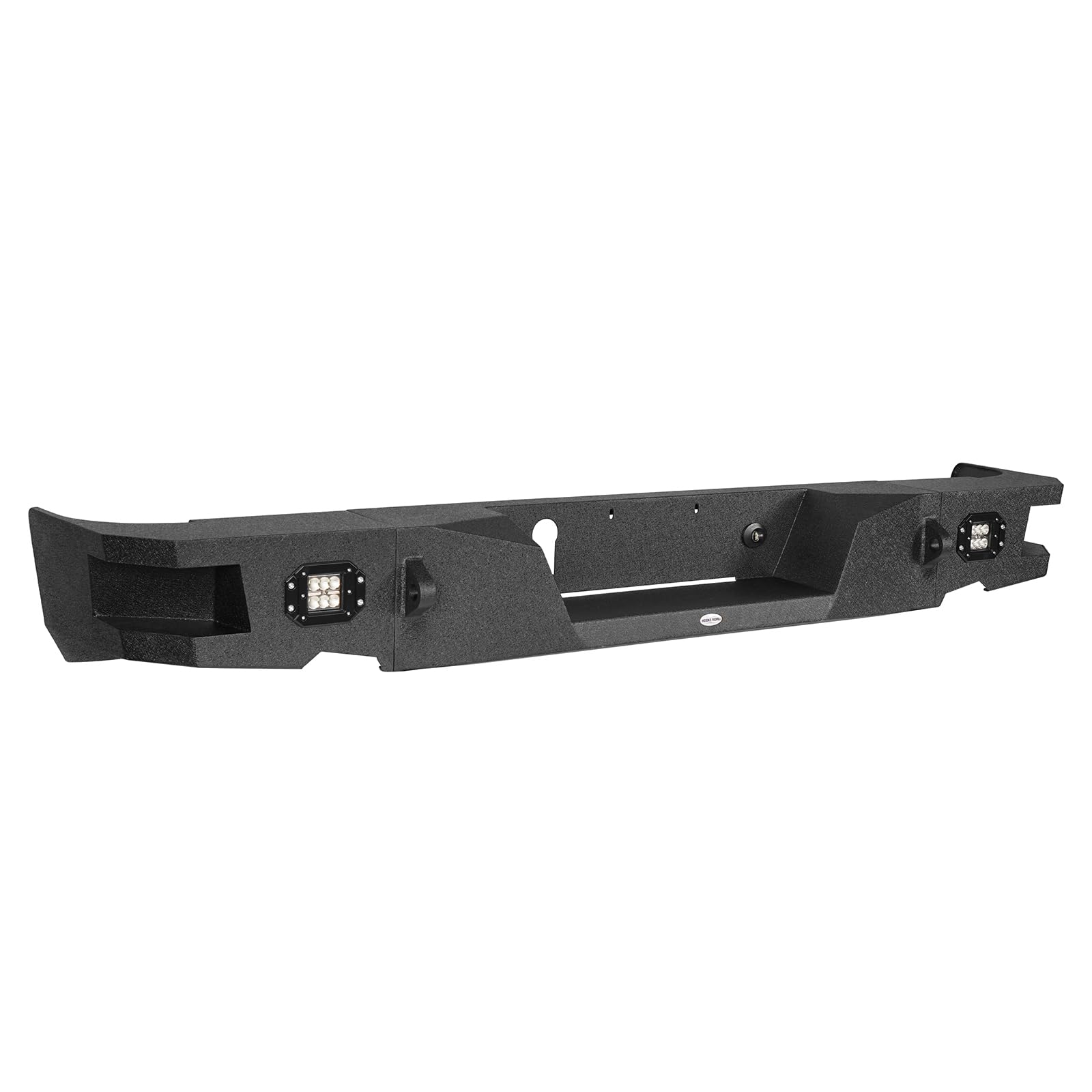Hooke Road Heavy Duty Steel Rear Bumper with LED Lights for 2009-2023 Dodge Ram 1500 Pickup Truck | Back Step Bumper Replacement | Off-Road Protection & Towing Enhancement
