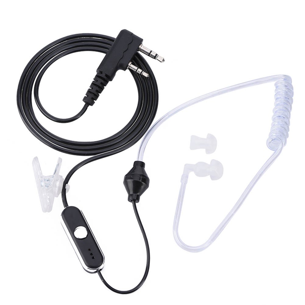 Professional Noise Canceling 2-Pin Walkie Talkie Headset with Built-in Microphone & PTT Button - Compatible with K Head Two-Way Radios (Ideal for Security, Construction & Warehouse Communication)