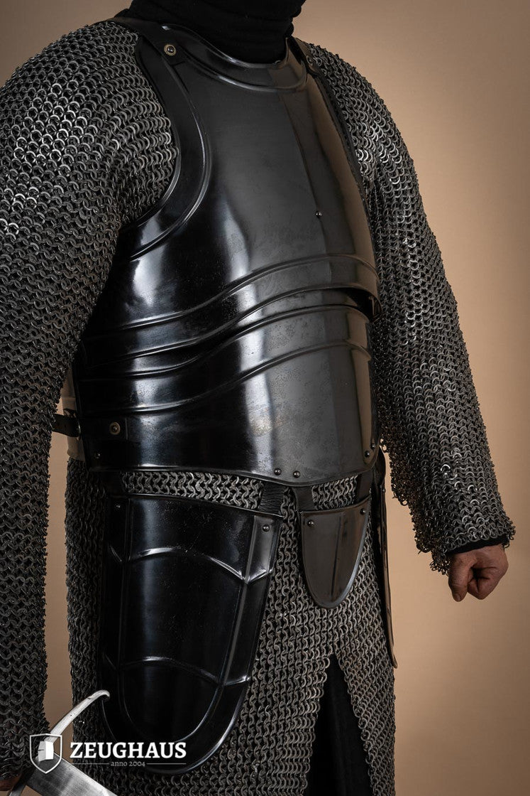 Medieval Cuirass Warrior Armor with Tassets - Burnished Steel Plate Armor for LARP, Cosplay, and Historical Reenactment
