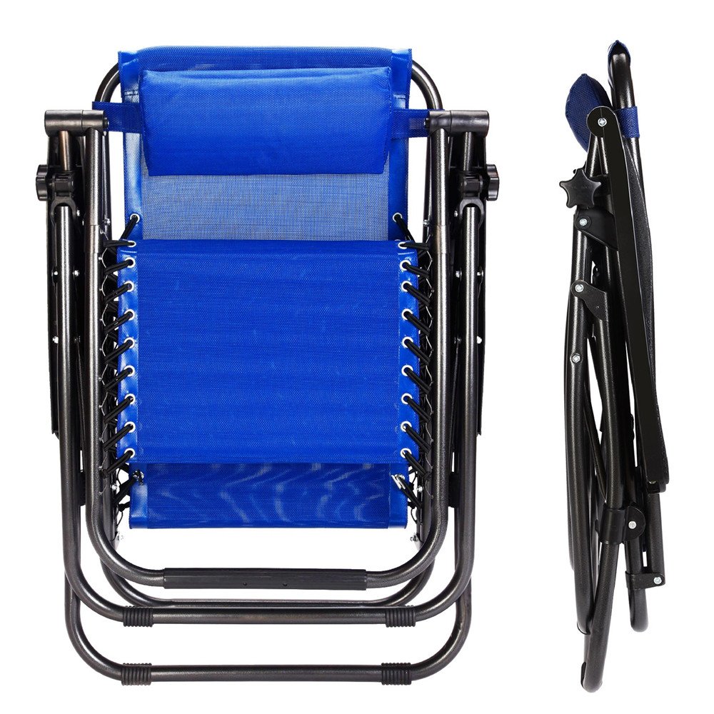 Set of 2 Adjustable Zero Gravity Lounge Chairs with Cup Holder & Phone Slot - Foldable Outdoor Recliners with Snack Tray for Patio, Poolside, Backyard Relaxation & Sunbathing