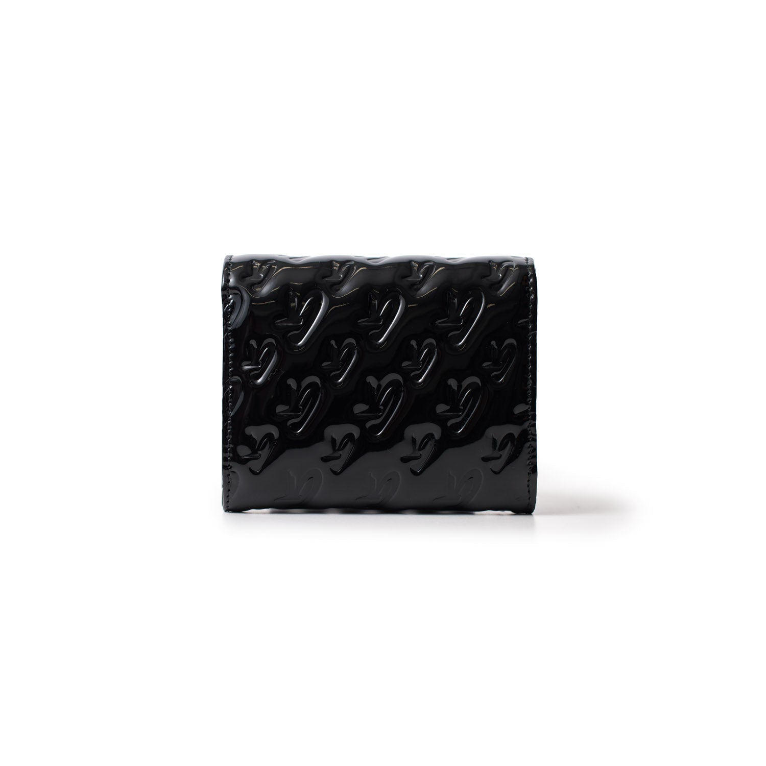 Monogram Silver Compact Wallet on Chain (WOC) with Mirror Black Finish - Perfect for Evening Events and Daily Essentials