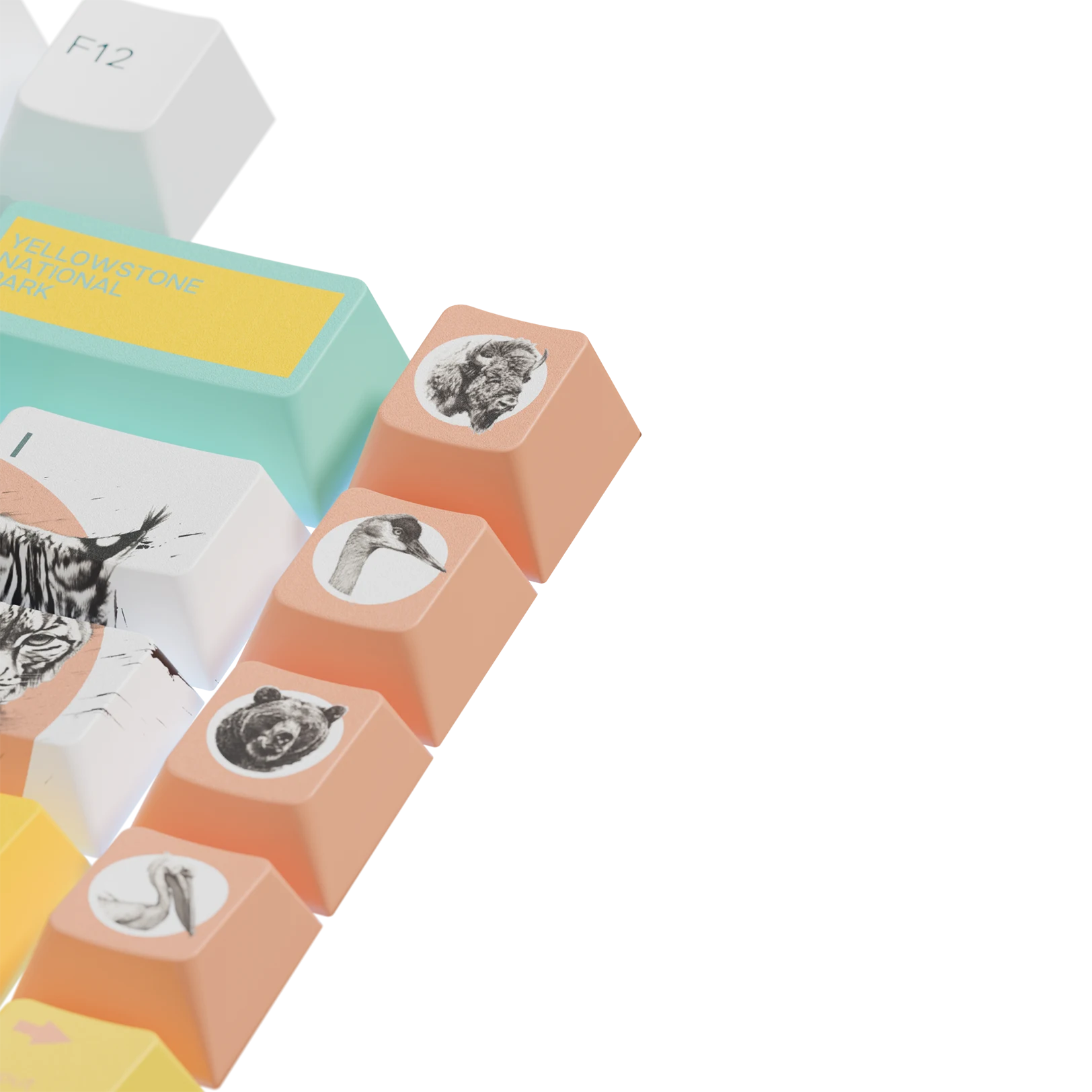 Limited Edition Yellowstone Keycaps - Custom Mechanical Keyboard Keycaps for Gaming & Typing - Perfect for PC, Mac & Laptop Keyboards