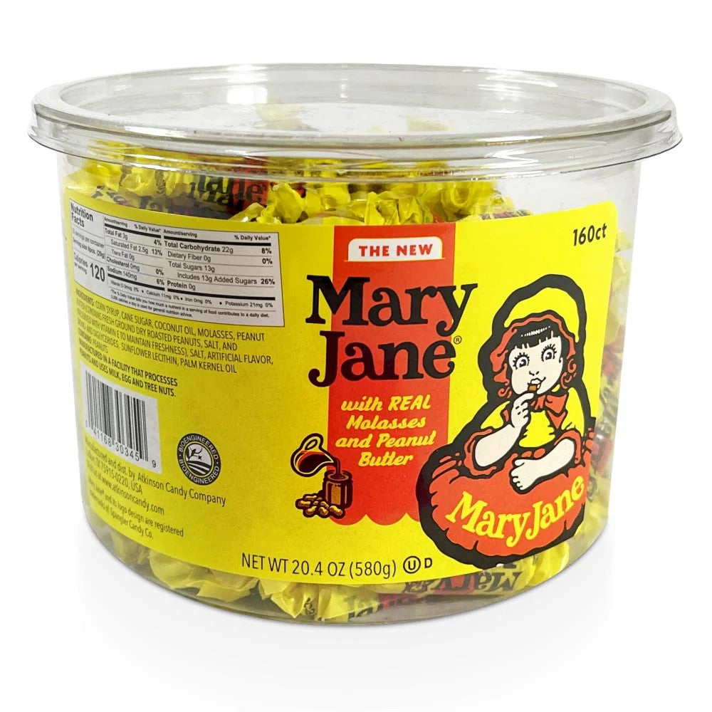 Atkinson Mary Jane Premium Chocolate Candy | 0.16oz (4.5g) per Piece, 160 Count Bulk Tub - Perfect for Party Favors, Halloween Treats & Office Snacks