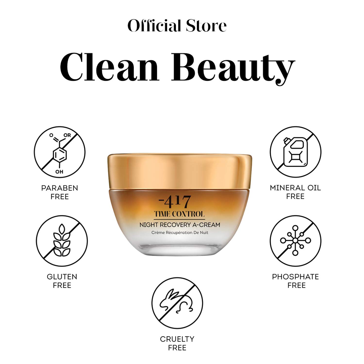 417 Dead Sea Cosmetics Time Control Night Recovery Anti-Aging Face Cream - Wrinkle Reduction & Deep Moisturizing Night Cream for Women & Men | Perfect for Nighttime Skincare Routine & Dry Skin Care