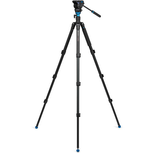 Benro Aero 4 Video Travel Tripod Kit - Lightweight Aluminum Tripod with Fluid Head for DSLR Cameras, Perfect for Travel Vlogging & Outdoor Photography