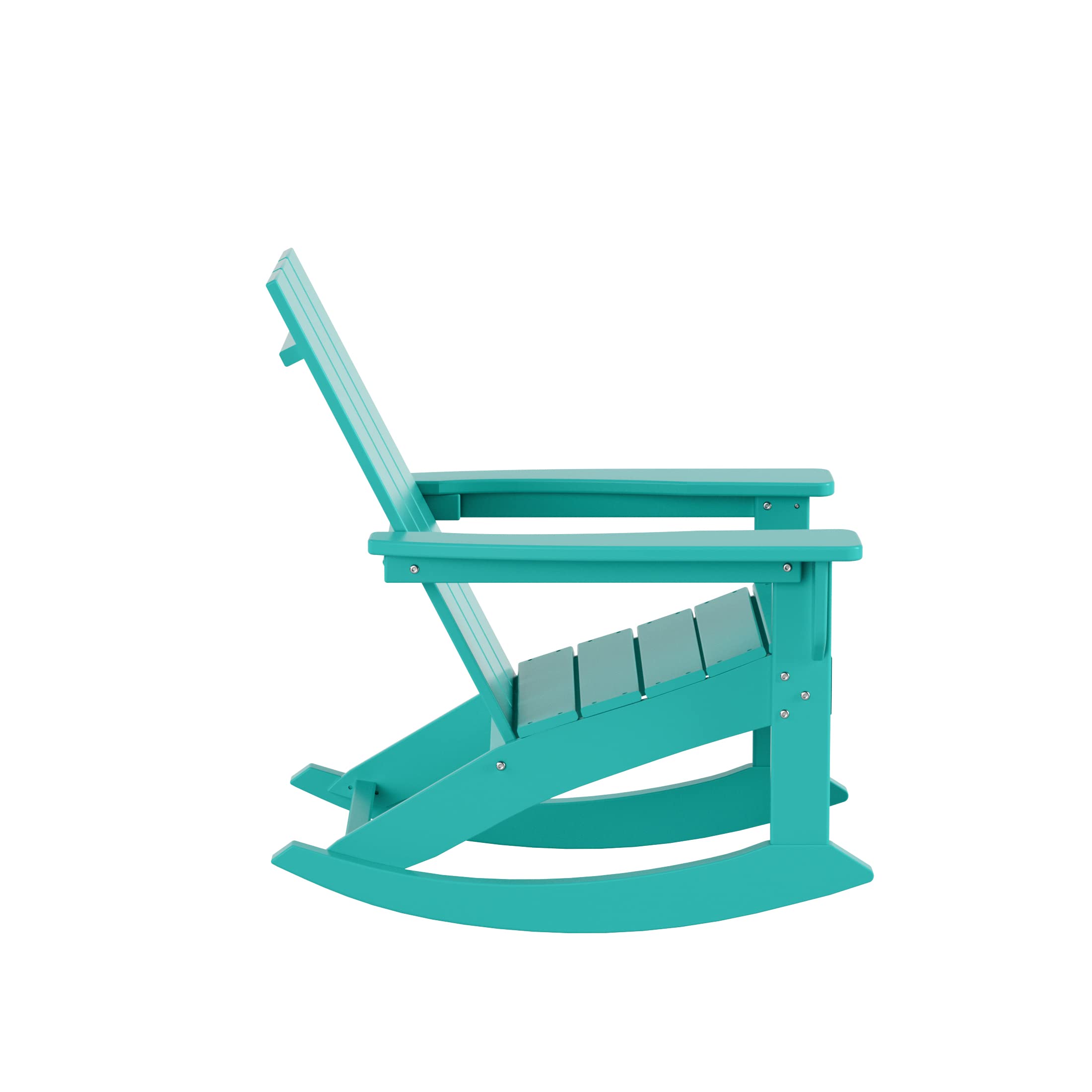 **WO Home Furniture Modern Outdoor HDPE Patio Rocking Chair – UV & Weather Resistant, Turquoise – Perfect for Garden, Porch, or Backyard Relaxation**