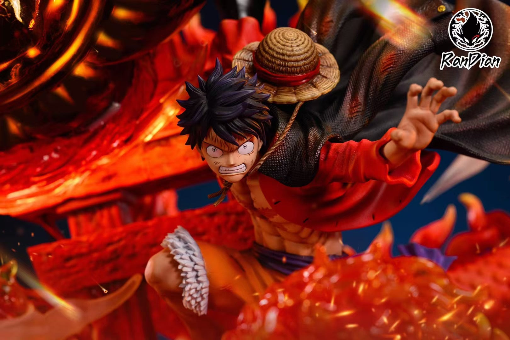 Great Fire Dragon vs Hellfire Luffy Anime Figure - Ran Dian Studio Collectible Action Figure for Anime Fans | Perfect for Display, Cosplay, and Gift Giving