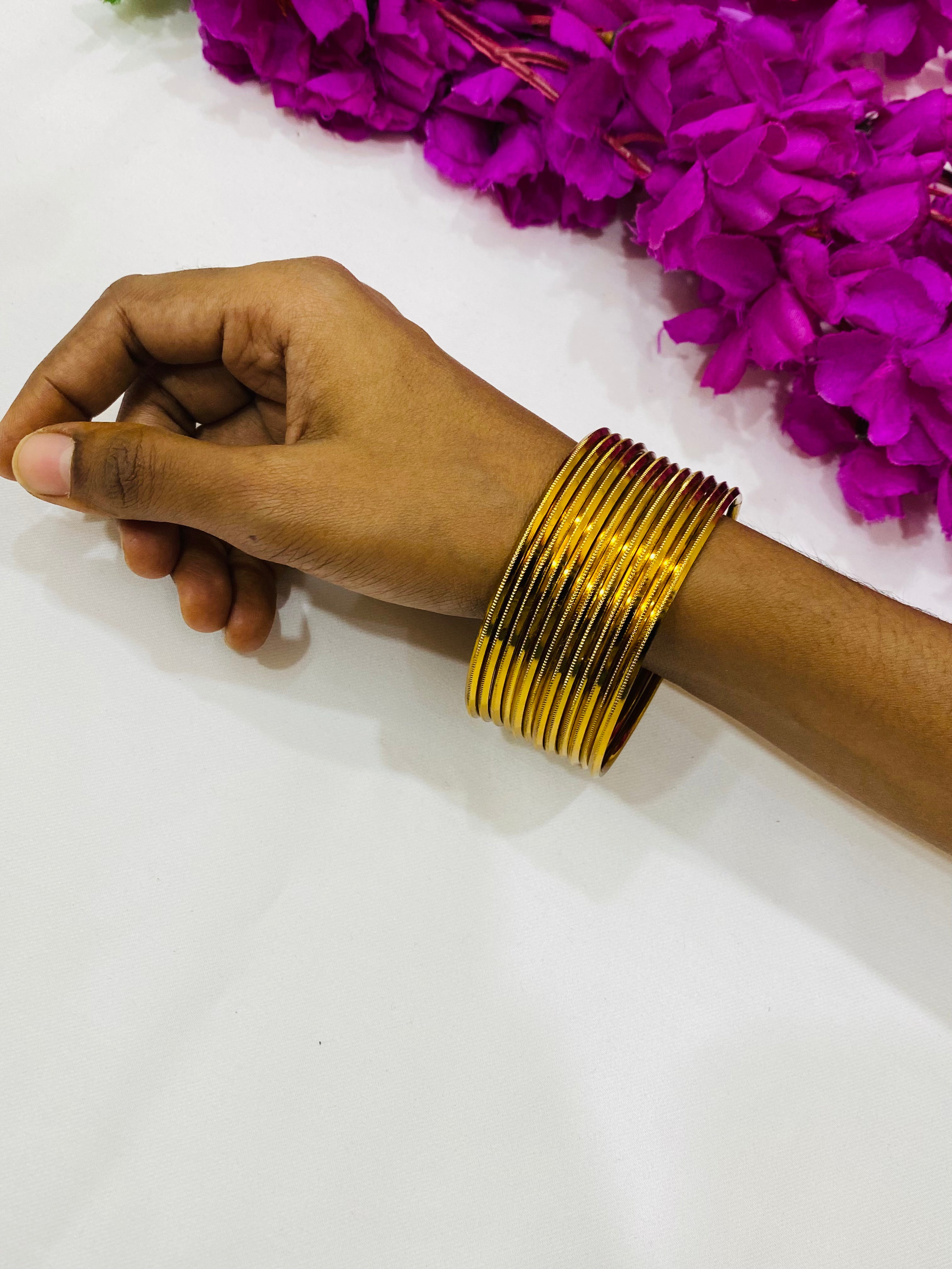 Elegant Gold-Tone Metal Bangles for Women - Fashion Jewelry for Parties, Weddings & Everyday Wear
