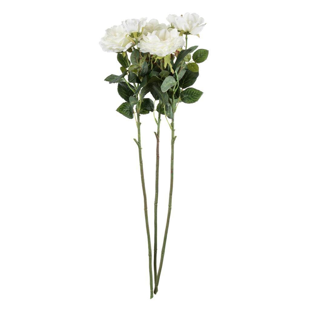 27 White Rose Stems - Bulk Pack of 3 | Premium Artificial Silk Flowers for Wedding Decor, Home Centerpieces & Floral Arrangements