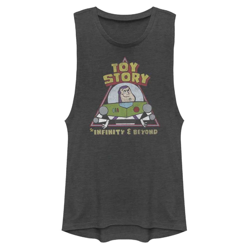 Disney Toy Story Women's Muscle Tank Top - Charcoal Grey, Medium Size | Casual Summer Wear, Gym Workout, Cosplay Costume