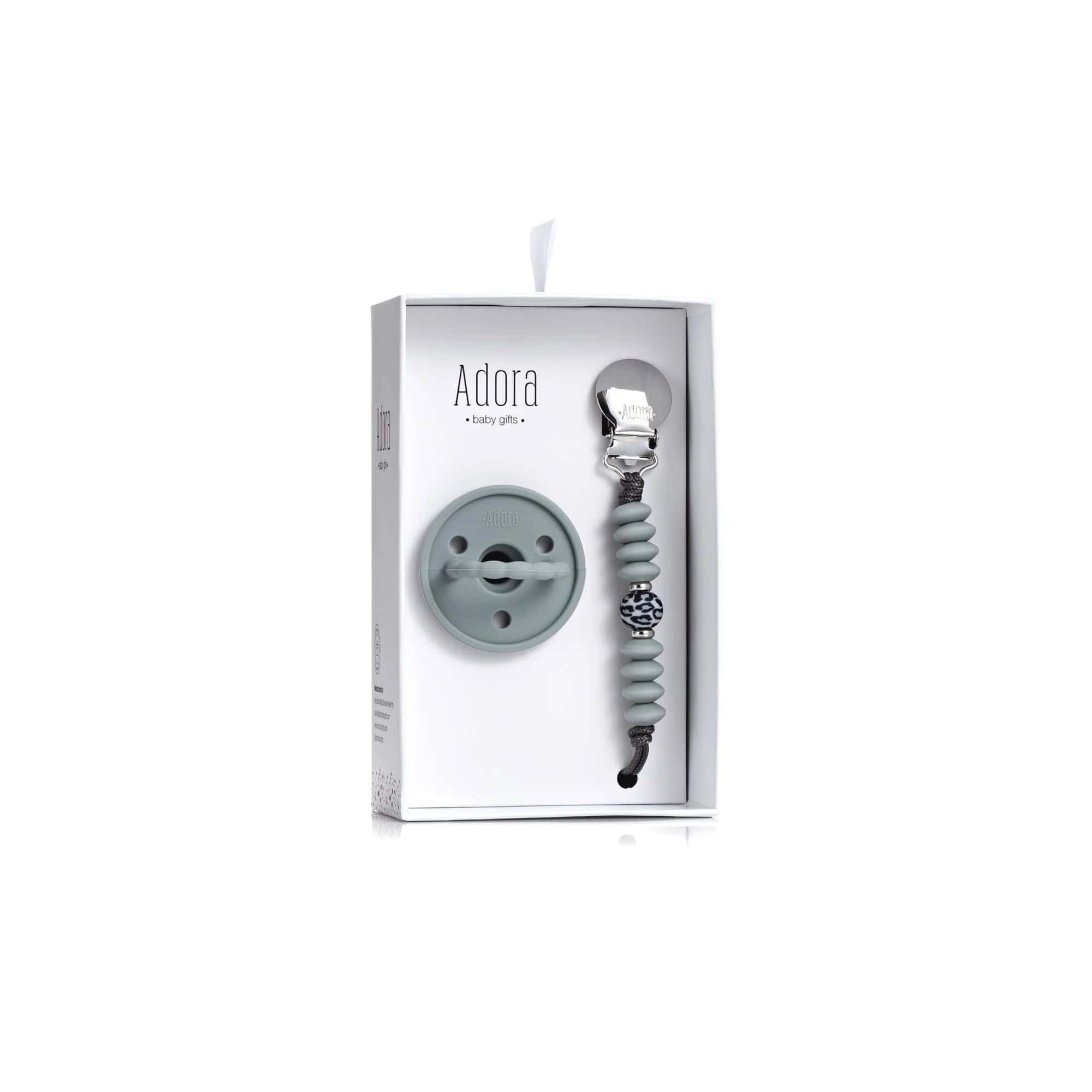 Adora Pacifier & Clip Set - Baby Soother with Holder for Newborns & Toddlers - Perfect for On-the-Go, Travel, and Everyday Use
