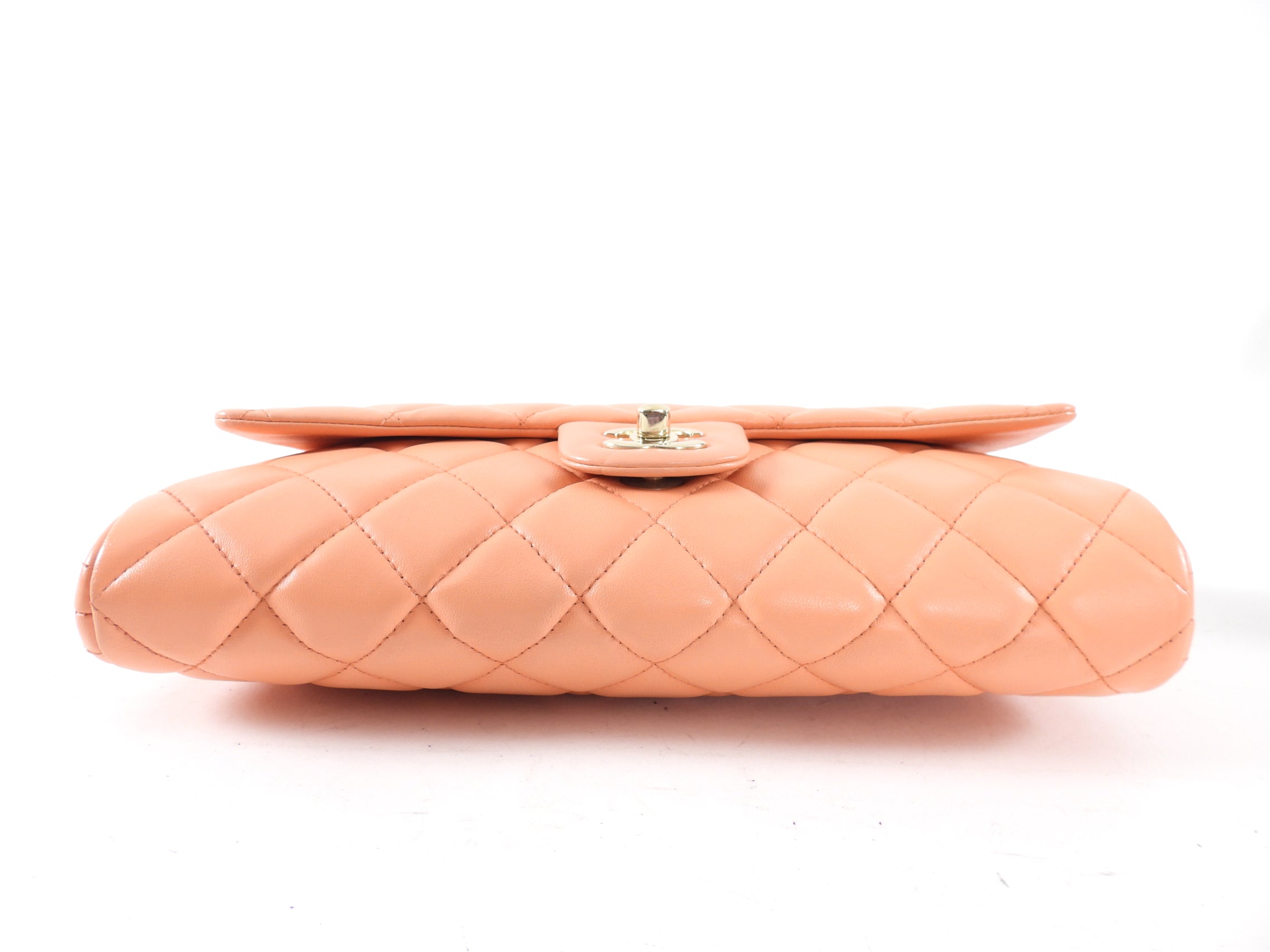 Chanel Peach Quilted Leather Timeless Chain Clutch Flap Bag - Luxury Designer Handbag for Women, Perfect for Evening Parties, Weddings & Special Occasions