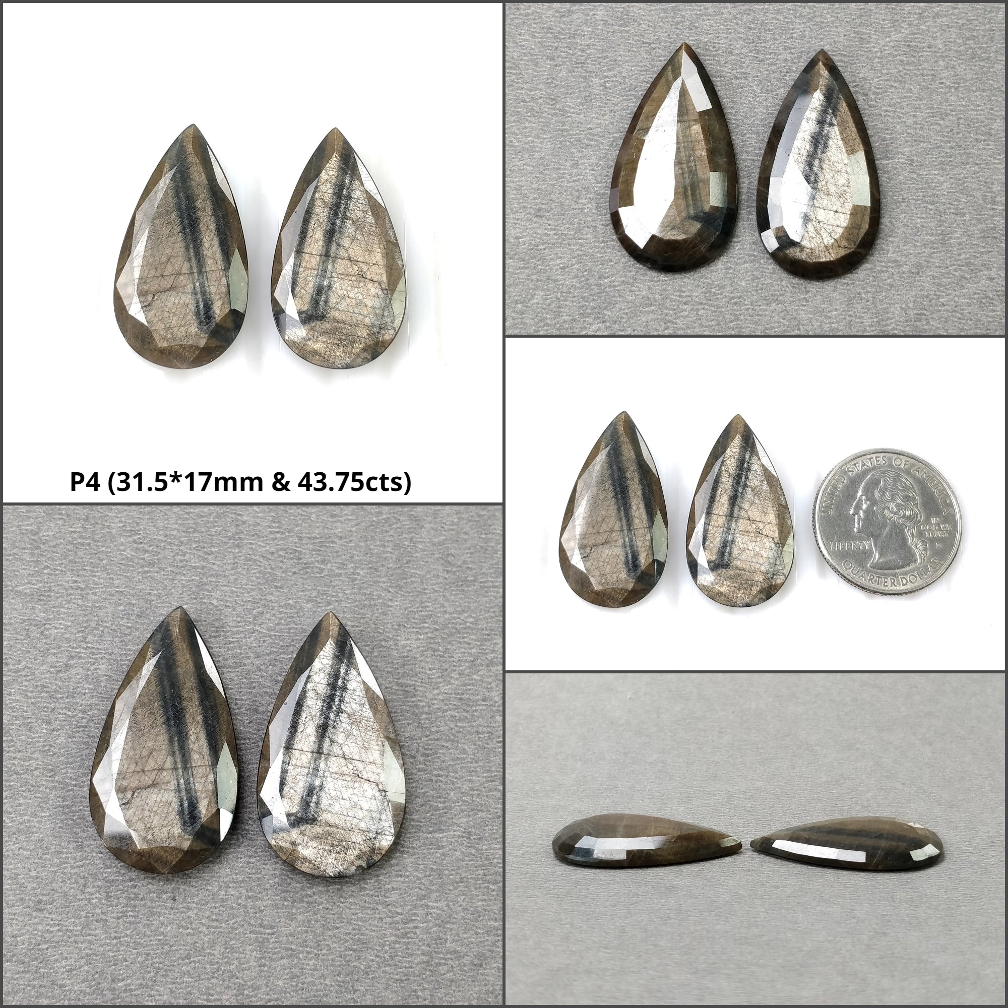 Natural Untreated Golden Brown Chocolate Blue Sheen Sapphire Gemstone - Hexagon Pear Shape (1pc or Pair) | Jewelry Making, Engagement Rings, Healing Crystals Collection