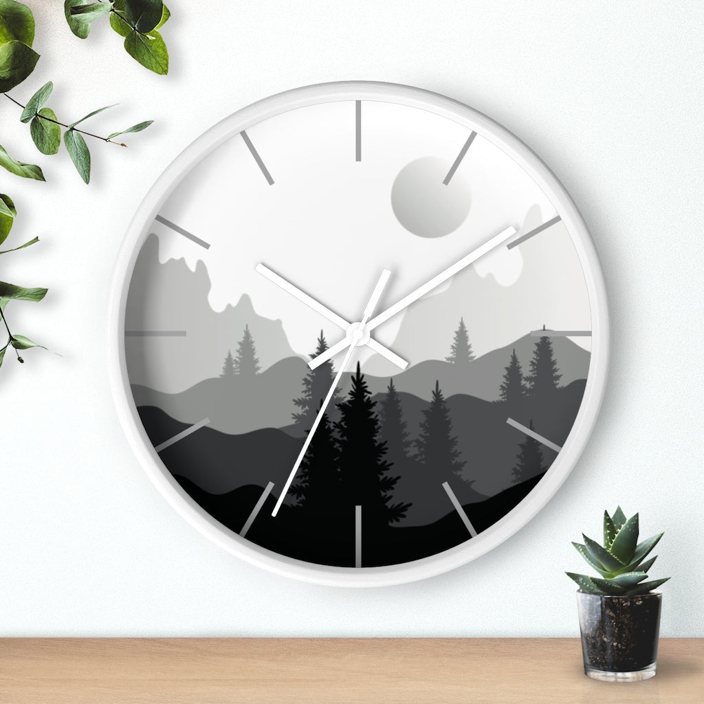 Full Moon Forest Wall Clock - Modern Home Decor for Living Room, Bedroom & Office - Silent Non-Ticking Battery Operated