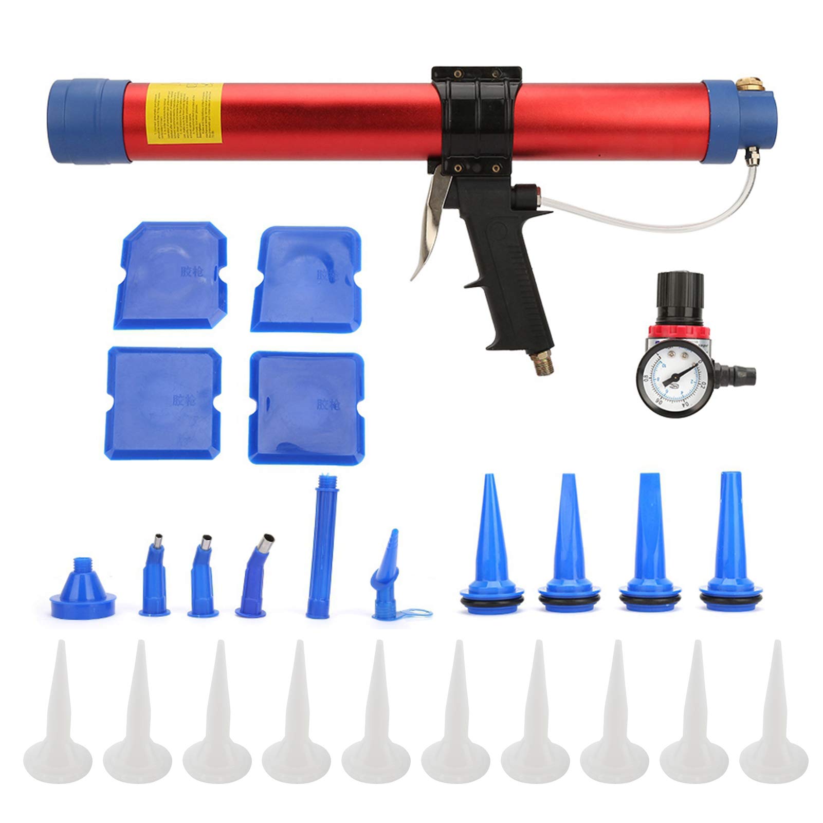 Agatige 600Ml Pneumatic Glue Gun - High Power Air Powered Glue Dispenser with Speed Gauge for DIY, Fish Tank Repair, Solar Panel Installation & Electronics Assembly | Perfect for Crafts, Home Improvement & Industrial Use
