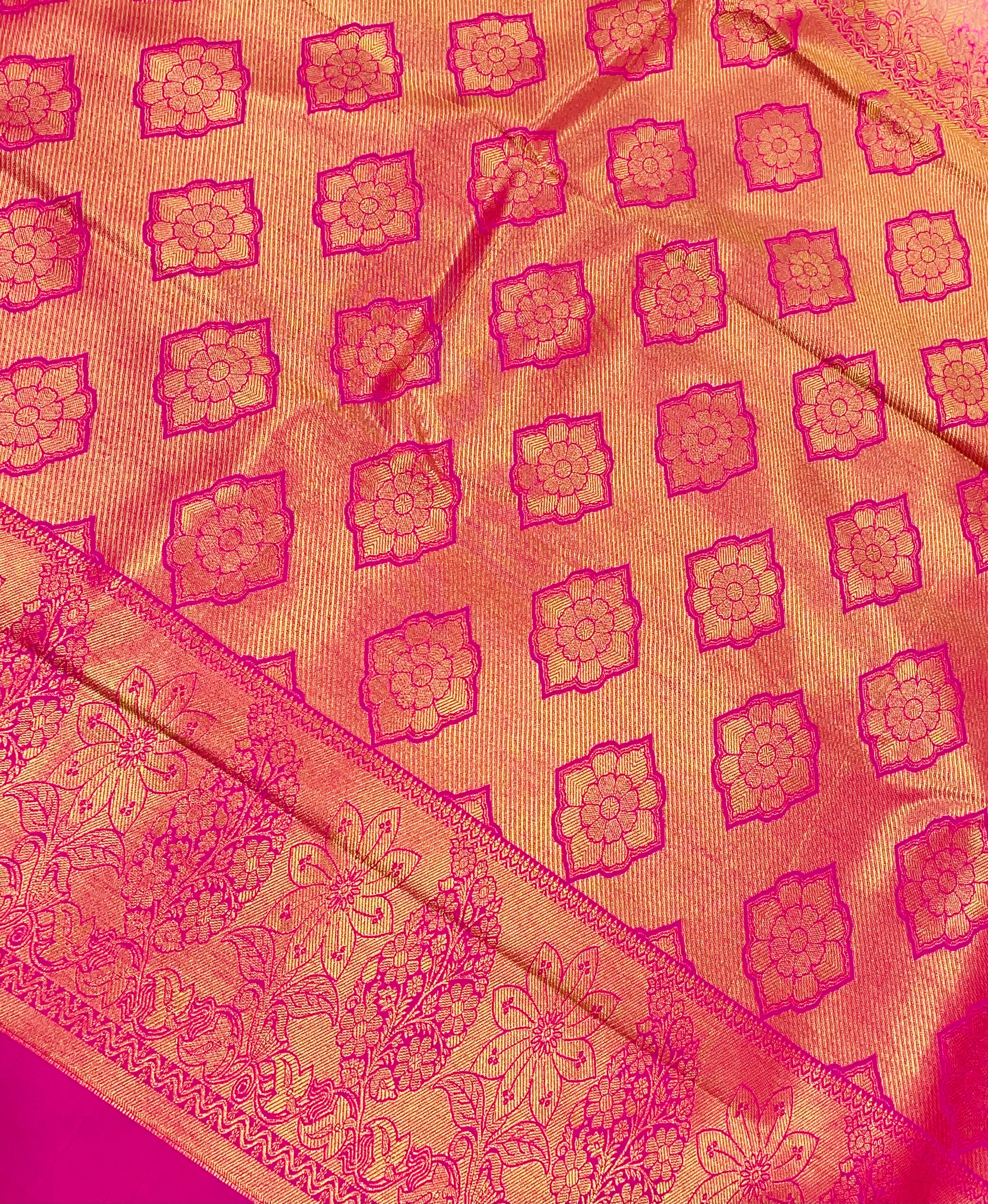 Elegant Light Pink Pure Kanchi Silk Saree for Women - Perfect for Weddings, Parties & Festive Occasions