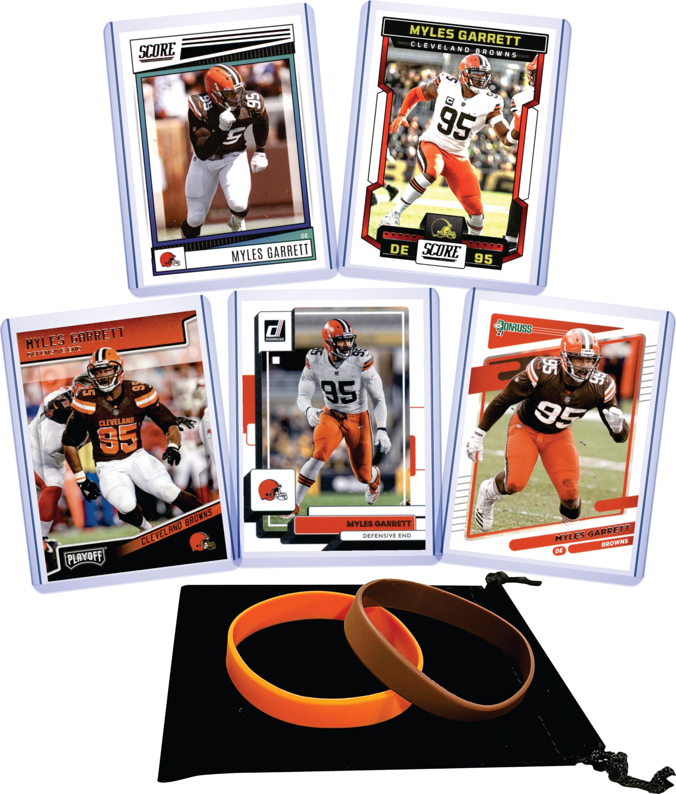 Myles Garrett Cleveland Browns Football Cards (5-Pack) - NFL Collectible Trading Cards for Fans, Gift for Sports Enthusiasts - Perfect for Collecting, Trading, and Displaying in Home or Office