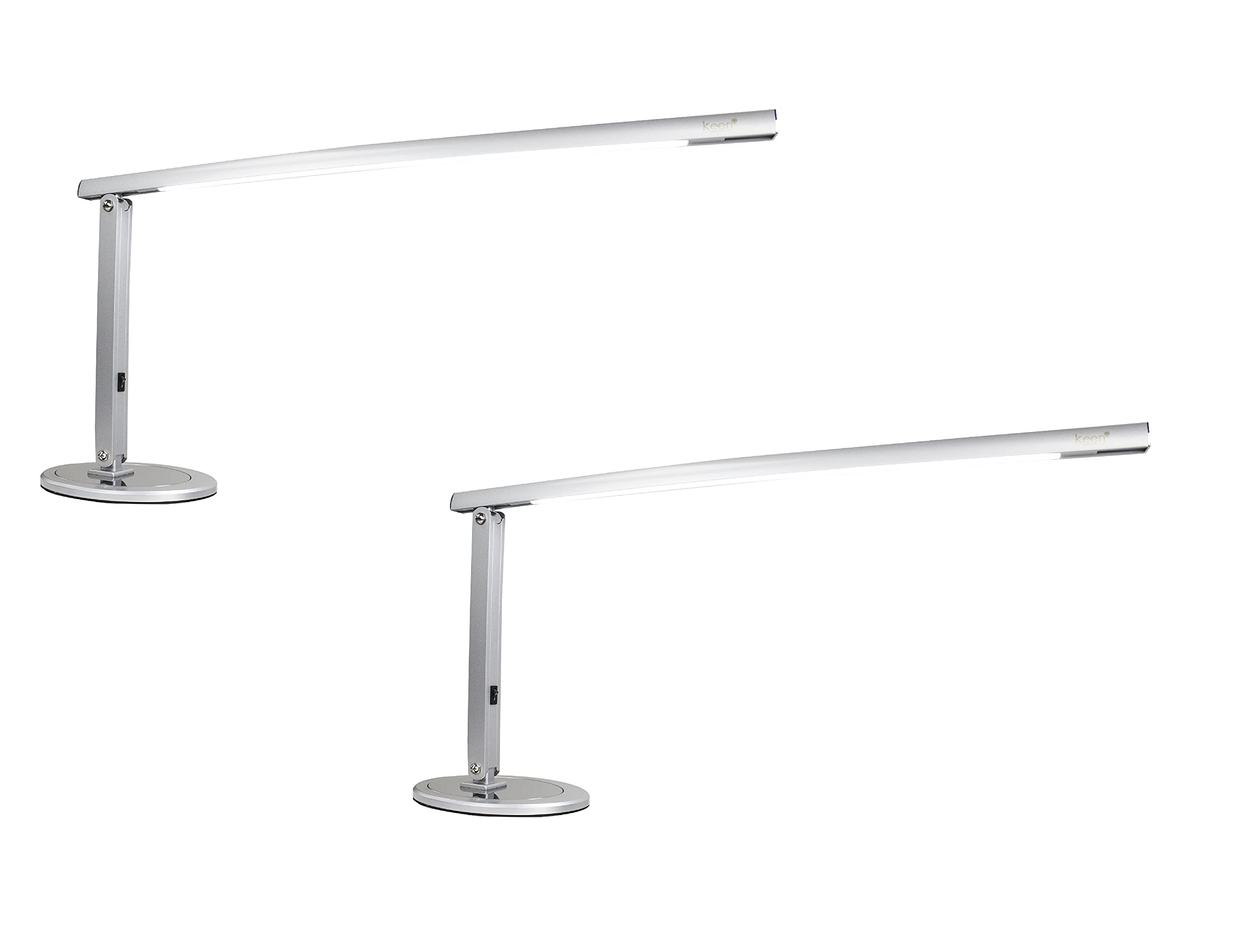 2 Pack LED Desk Lamp with USB Charging Port - 18V 50/60Hz 100-240VAC UL Certified - Bright Adjustable Office Light for Reading, Studying & Working - Daylight White Slim Design (Home & Office Use)
