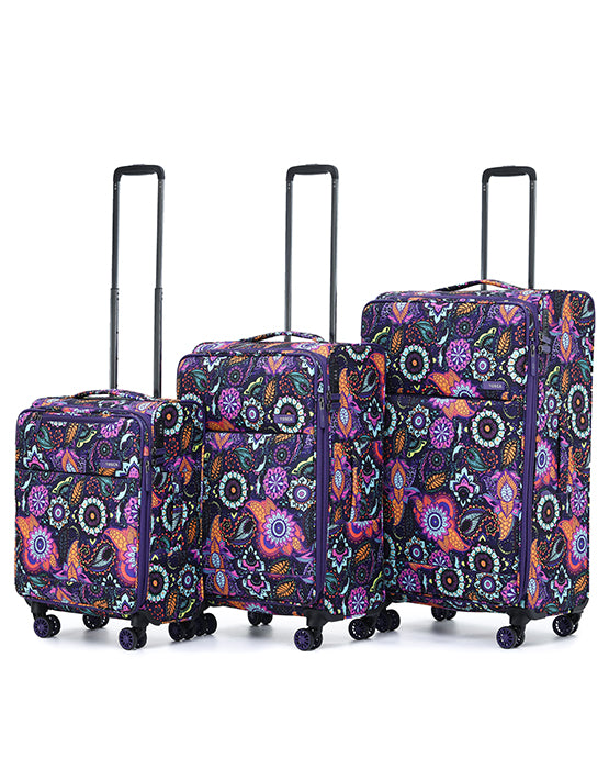 Tosca SO LITE AIR5055 3-Piece Lightweight Luggage Set with Paisley Design - Perfect for Travel, Vacation & Business Trips