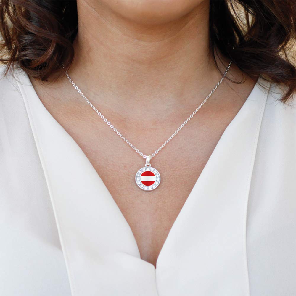 Inspired Silver - 18 Inch Sterling Silver Circle Charm Necklace with Cubic Zirconia Jewelry for Women, Elegant Layering Necklace for Daily Wear & Special Occasions