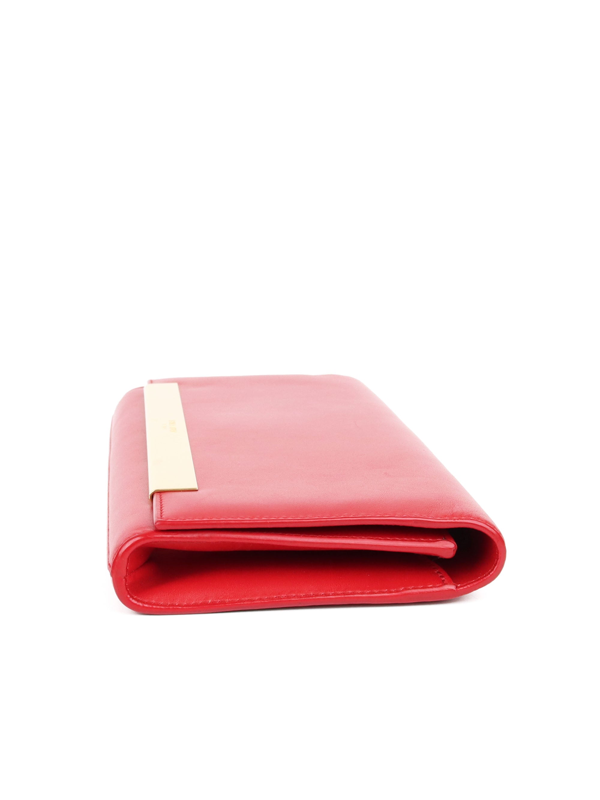 Saint Laurent Red Leather Clutch Bag for Women - Elegant Evening Purse for Parties, Weddings & Special Occasions