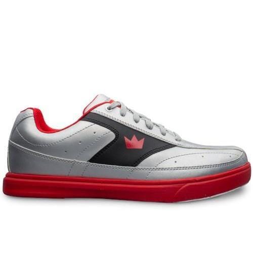 Brunswick Men's Renegade Flash Silver Red Bowling Shoes - Lightweight & Comfortable for League Play & Tournament Performance