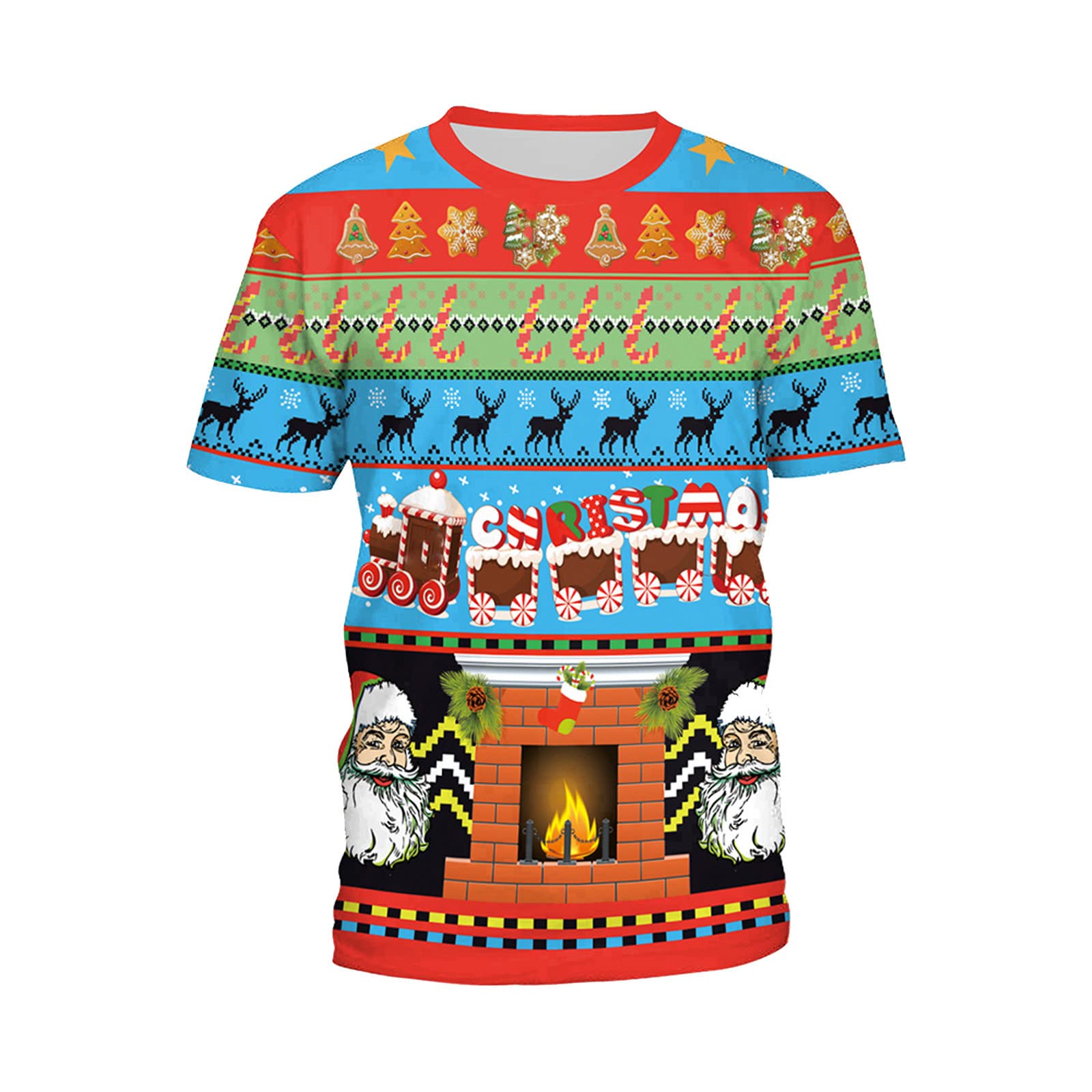 Funny Ugly Christmas T-Shirts for Adults - Women & Men's Holiday Graphic Tees with Short Sleeves - Perfect Xmas Party Outfit & Gift Idea for Family Gatherings