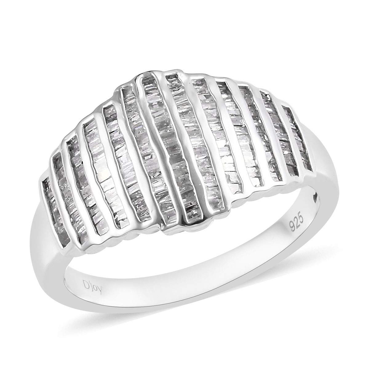 925 Sterling Silver Platinum Plated Diamond Cluster Engagement Ring for Women - 1 Carat H-I Color I3 Clarity - Perfect for Proposals, Anniversaries & Special Occasions