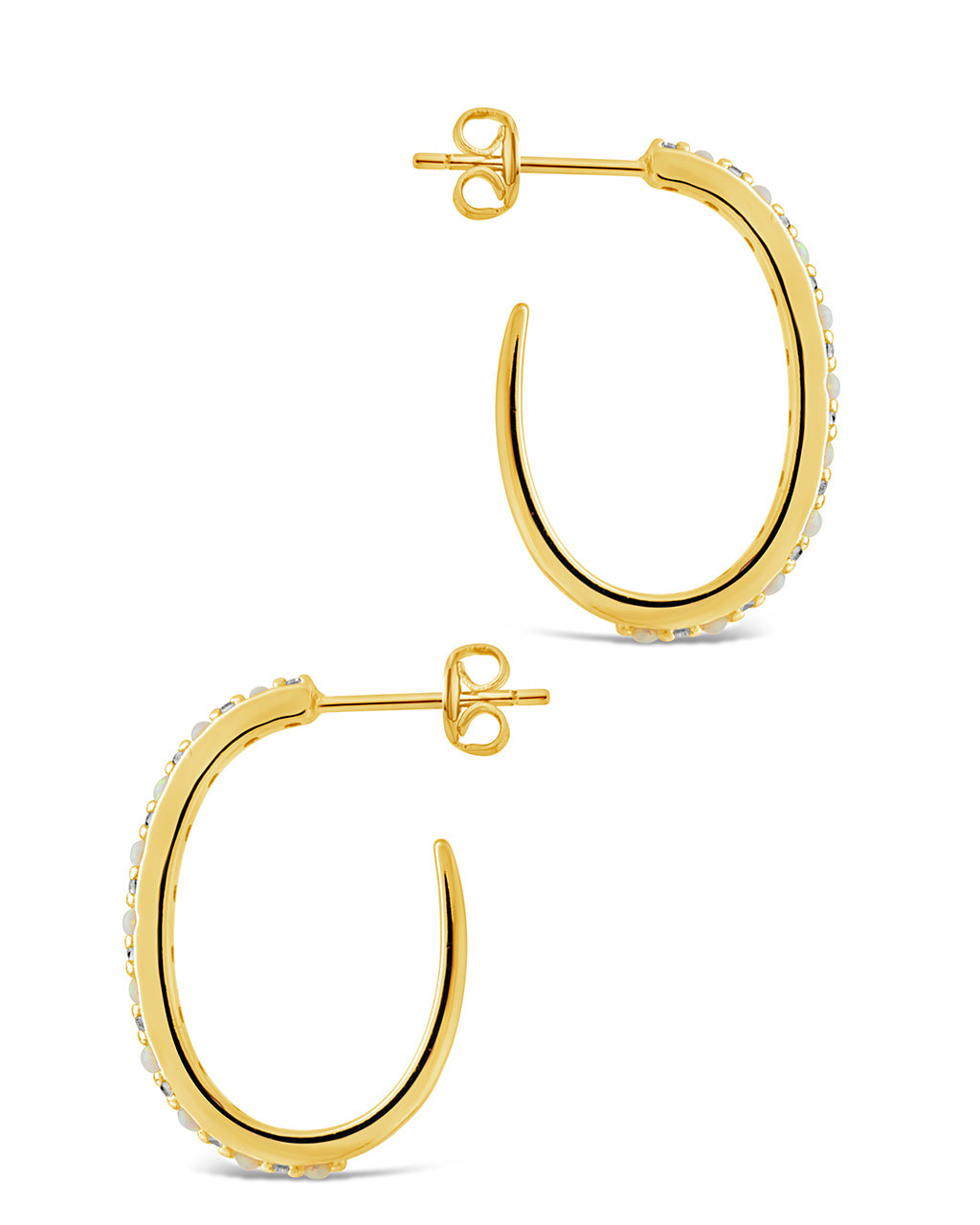 Lorna CZ & Opal Studded Hoop Earrings for Women - Sparkling Cubic Zirconia & Opal Gemstone Jewelry - Perfect for Parties, Weddings & Everyday Wear