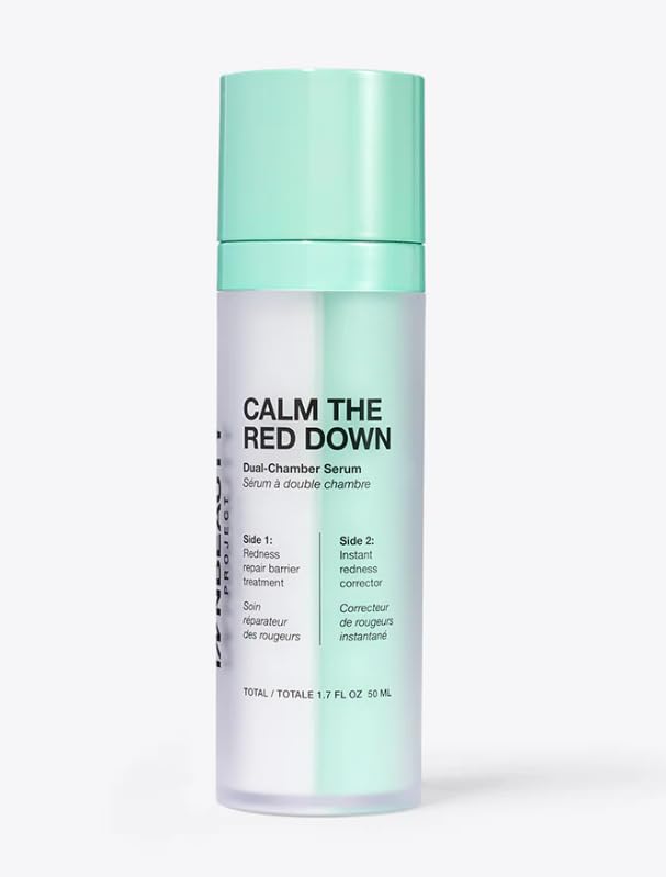 iNNBEAUTY Project Calm The Red Down Dual-Chamber Serum - 1.7 fl oz Redness Relief & Skin Barrier Repair Treatment | Hypoallergenic, Fragrance-Free | For Sensitive, Irritated Skin & Rosacea Care