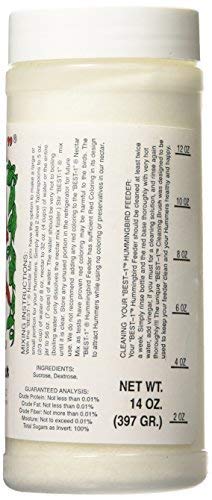 Original Hummingbird Instant Nectar - 4 Jars (14 Oz Each) Makes 56 Oz - Fast & Easy Bird Food - Attract Hummingbirds to Your Garden or Backyard - Made in USA